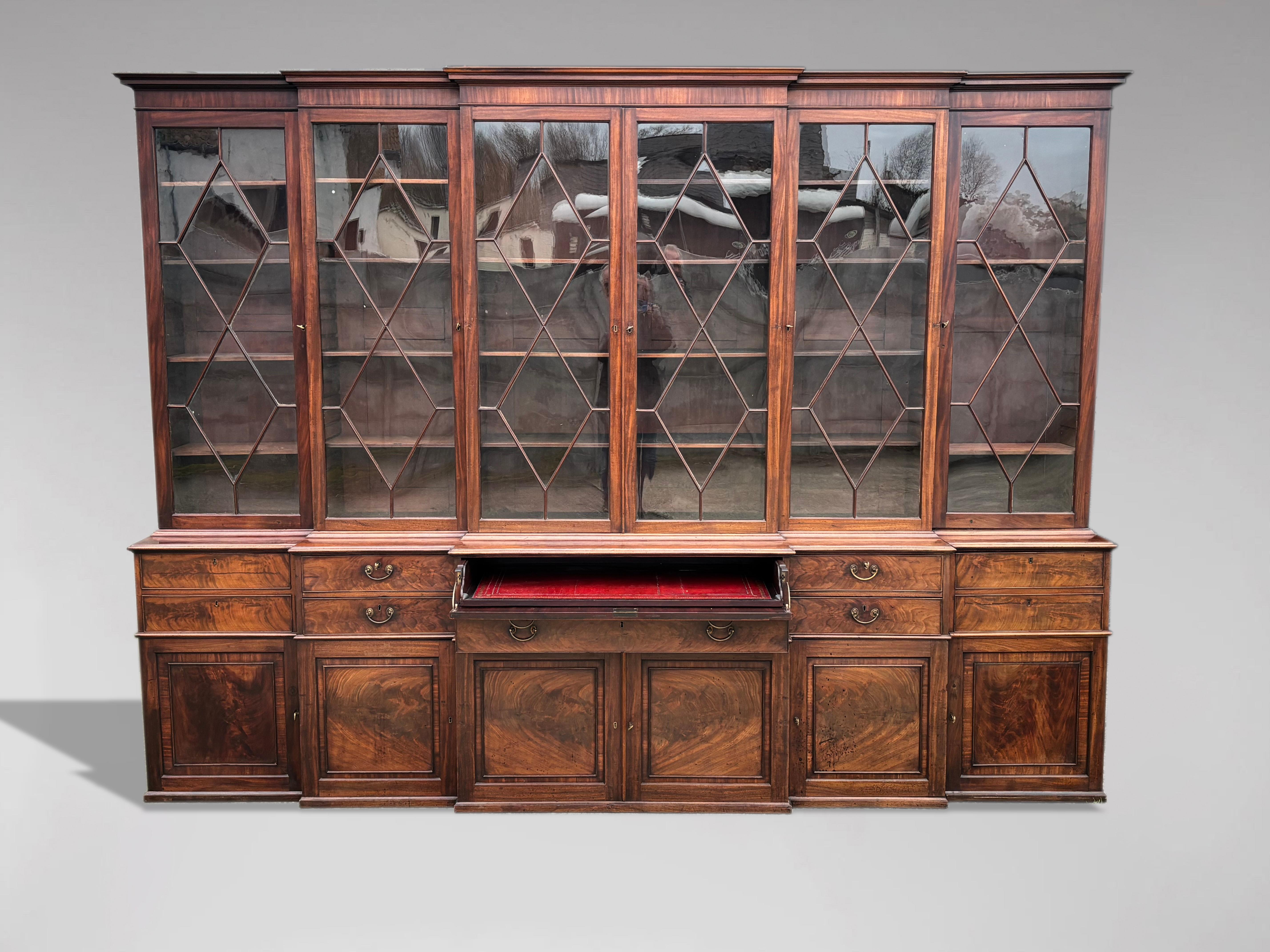 18th Century George III Secretaire Library Bookcase by Gillows of Lancaster For Sale 8