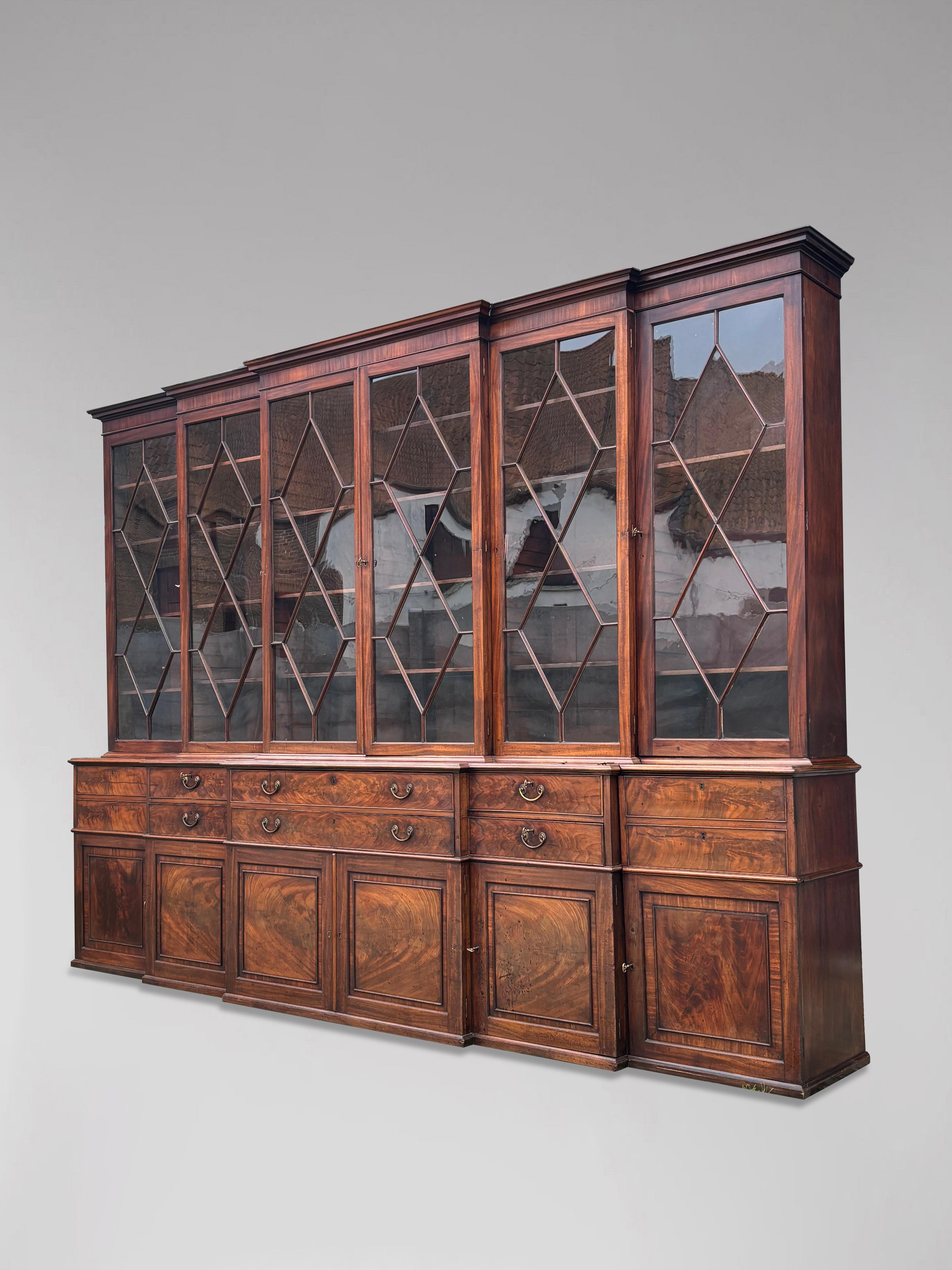 18th Century George III Secretaire Library Bookcase by Gillows of Lancaster For Sale 9