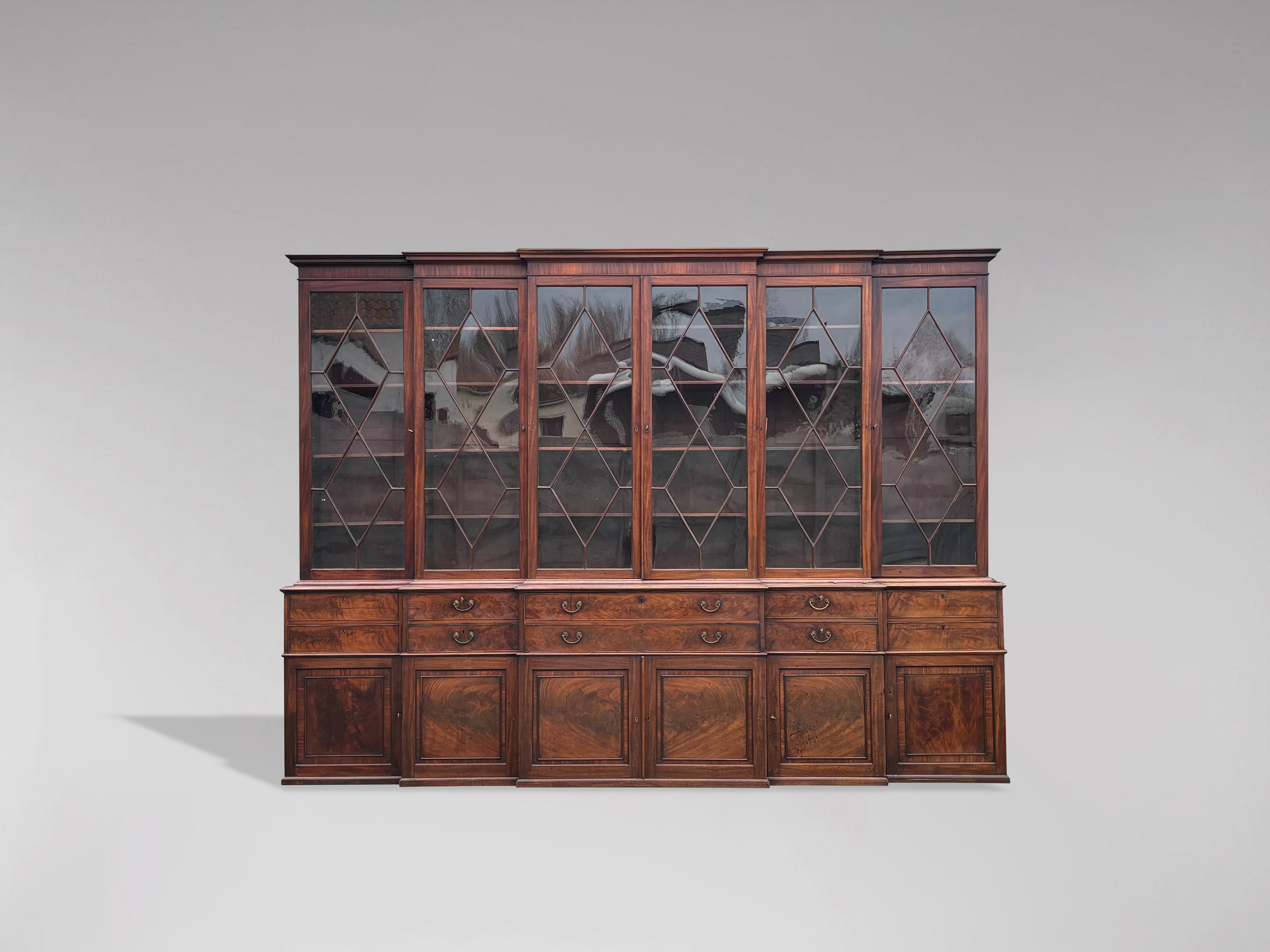 18th Century George III Secretaire Library Bookcase by Gillows of Lancaster For Sale 10