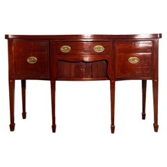 18th Century George III Serpentine Front Mahogany Sideboard