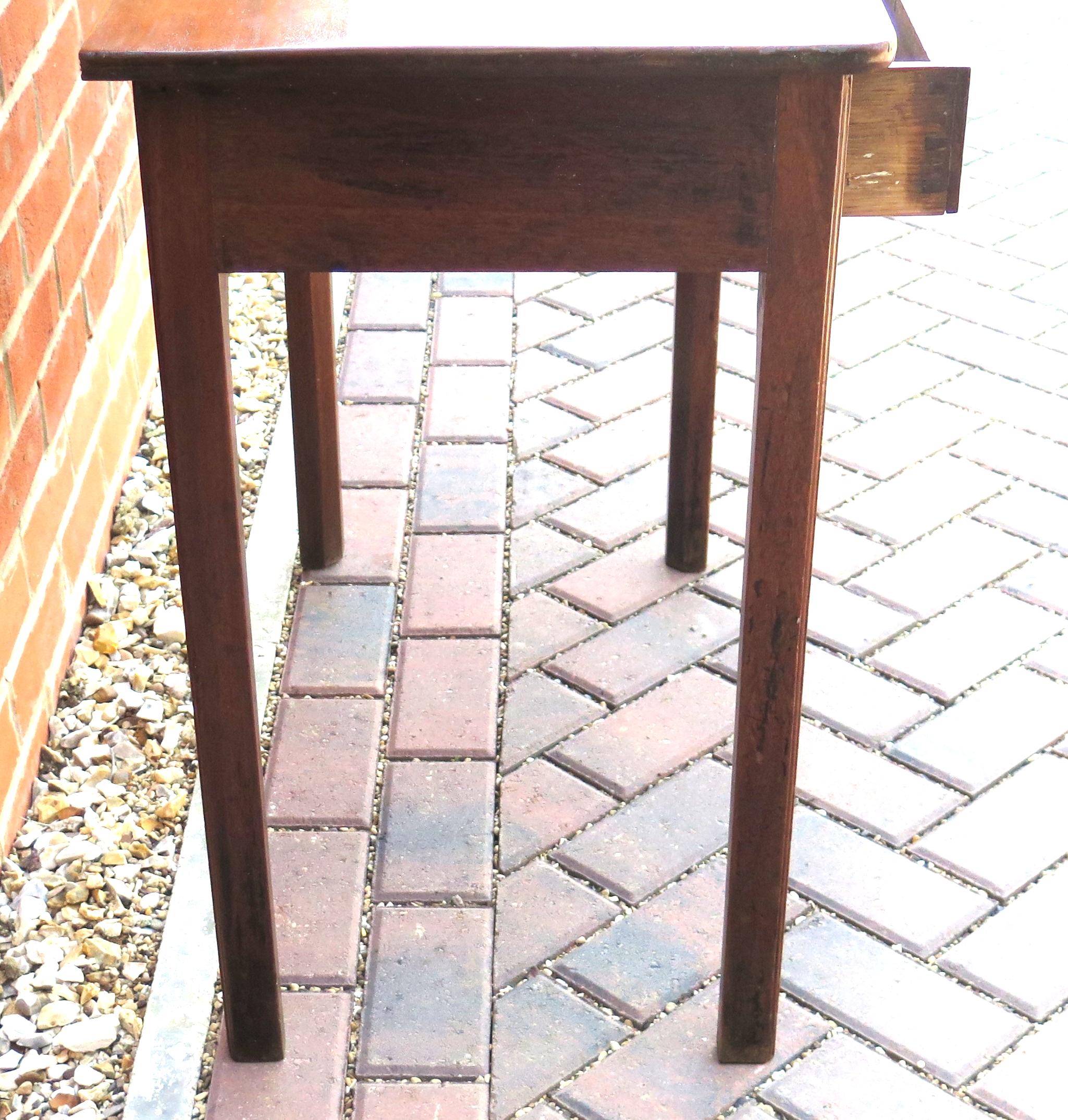 18th Century George III Solid Fruitwood Side Table Single Drawer, circa 1760 For Sale 9