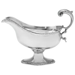 18th Century George III Sterling Silver Sauce Boat Hallmarked in 1780