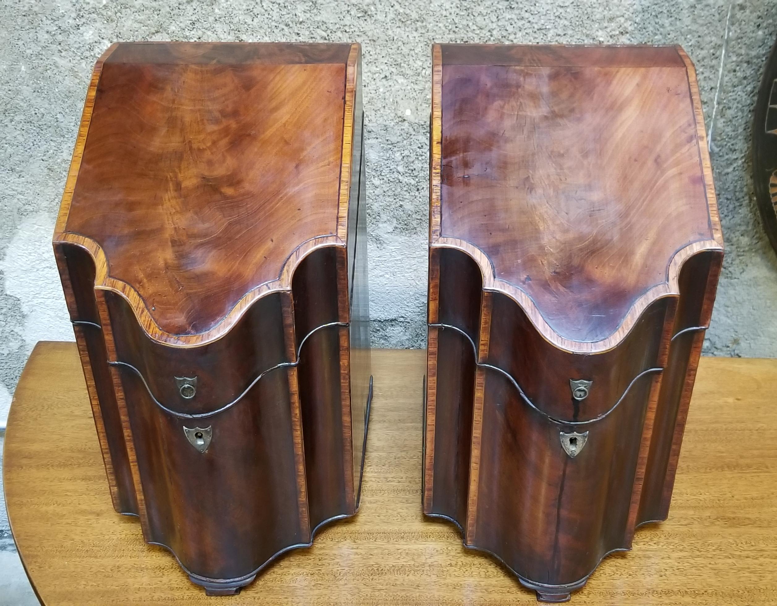18th Century George III Knife Boxes, a Pair 8