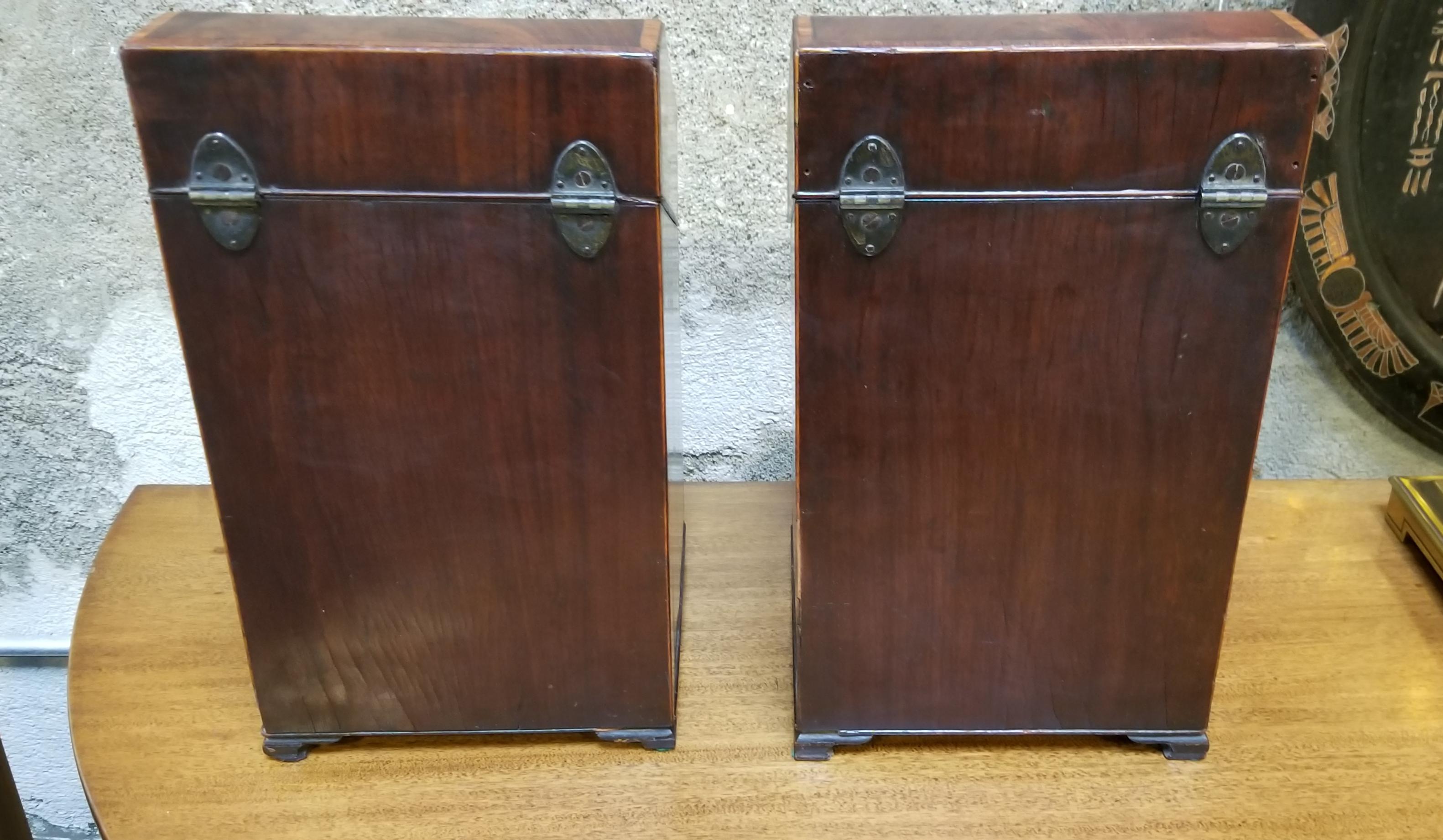 Mahogany 18th Century George III Knife Boxes, a Pair