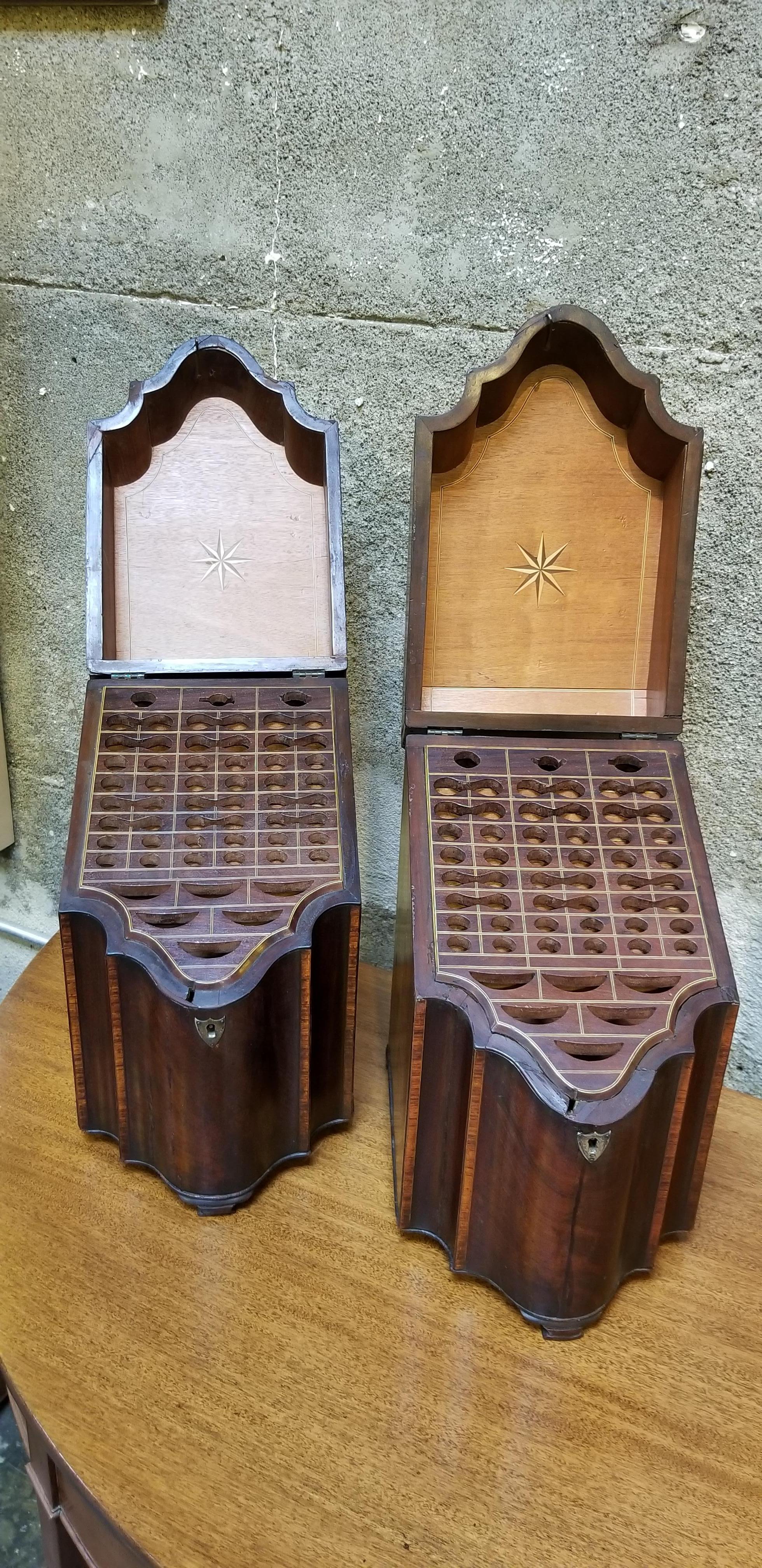 18th Century George III Knife Boxes, a Pair 1