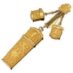 Antique 18th Century Georgian 18-Karat Gold Chatelaine Etui Christopher Nicholle