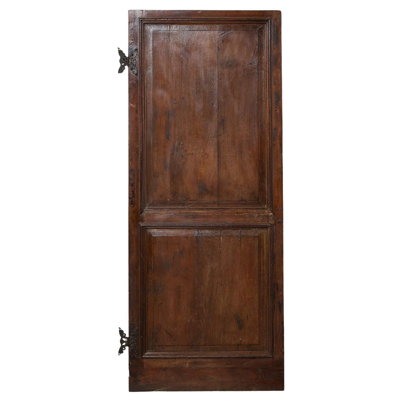 Porte intérieure en chêne géorgienne à 2 panneaux du 18e siècle en vente