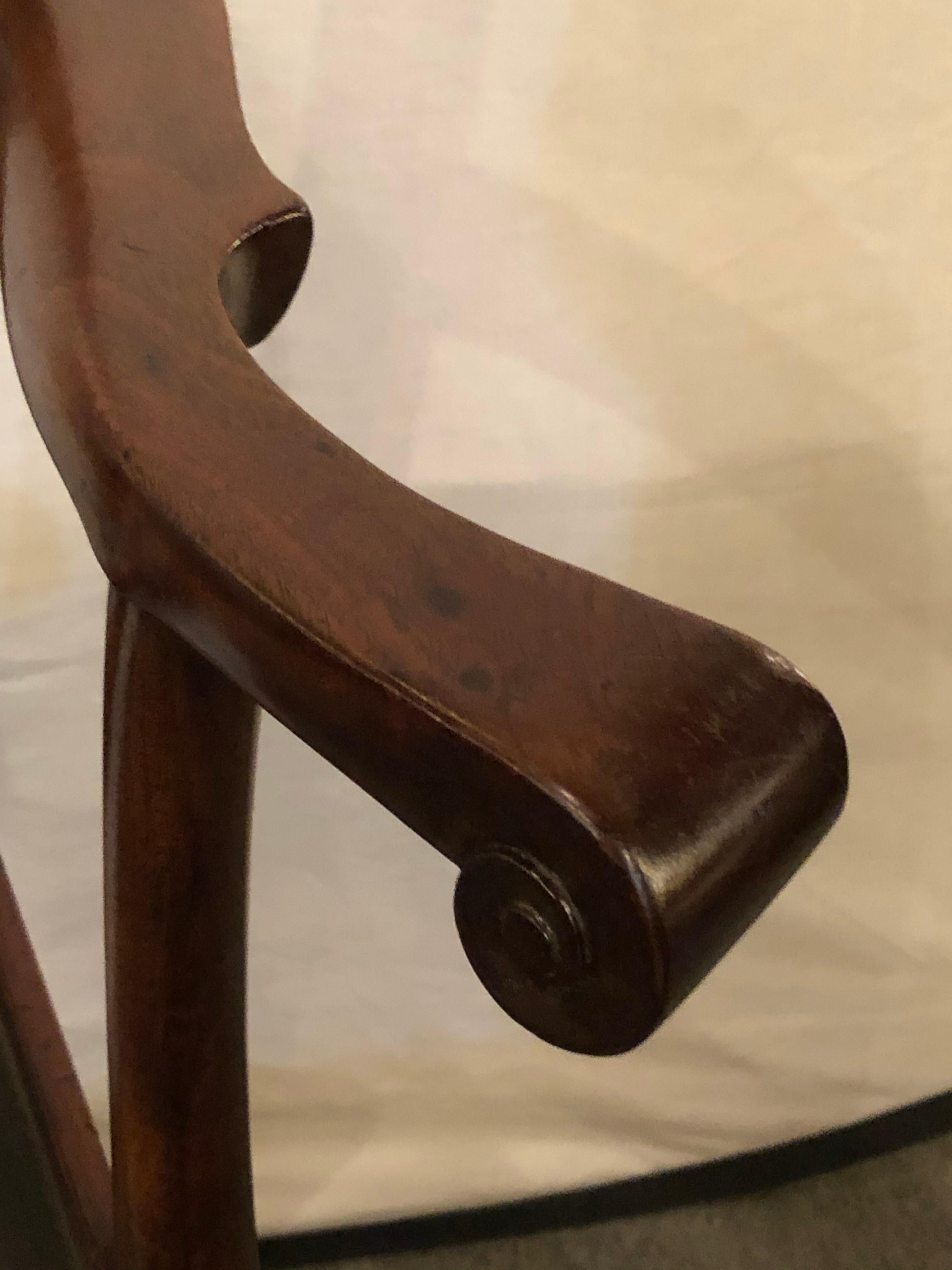 18th Century Georgian Armchair Office Chair on Casters 9