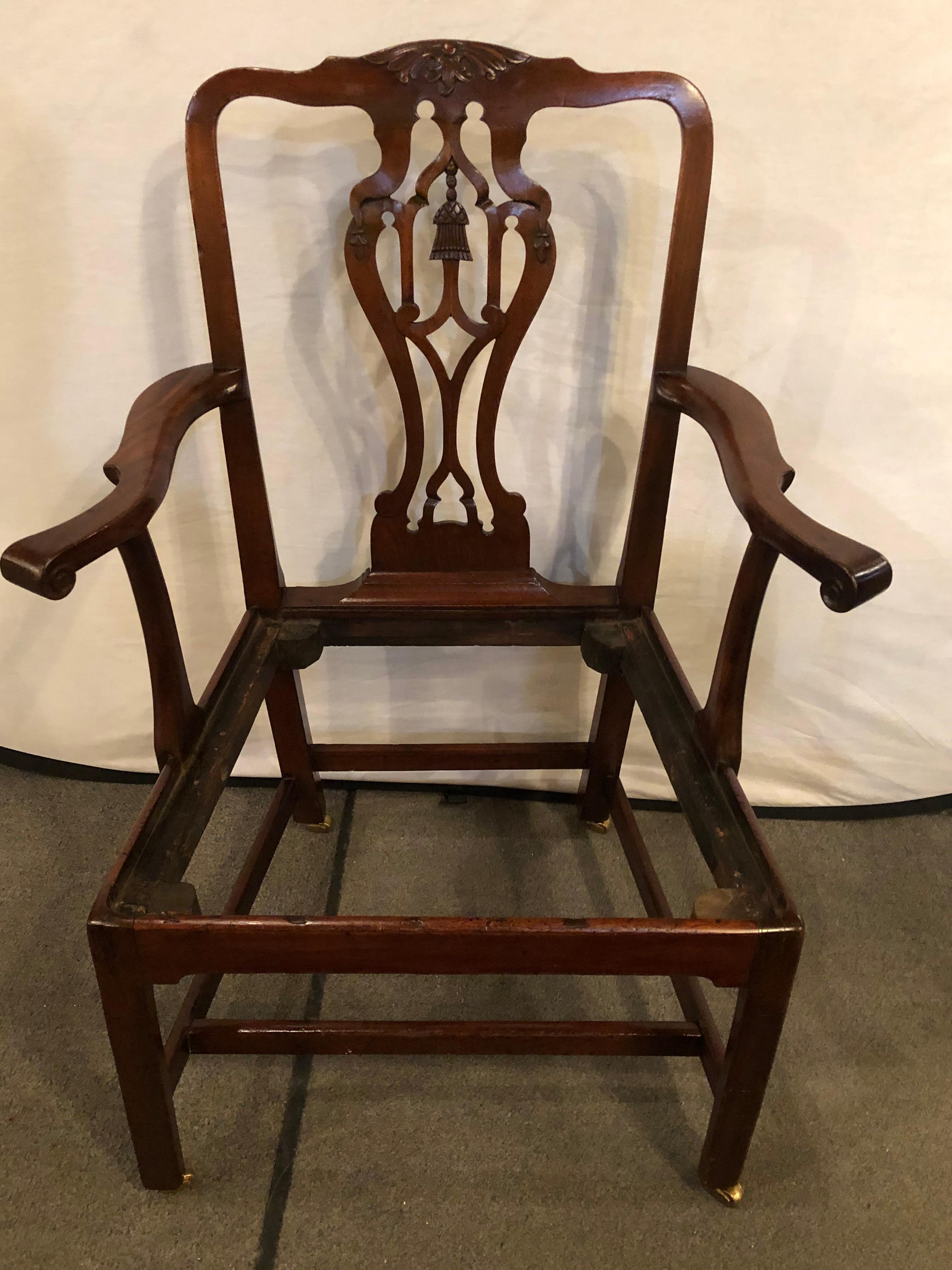 18th Century Georgian Armchair Office Chair on Casters 2