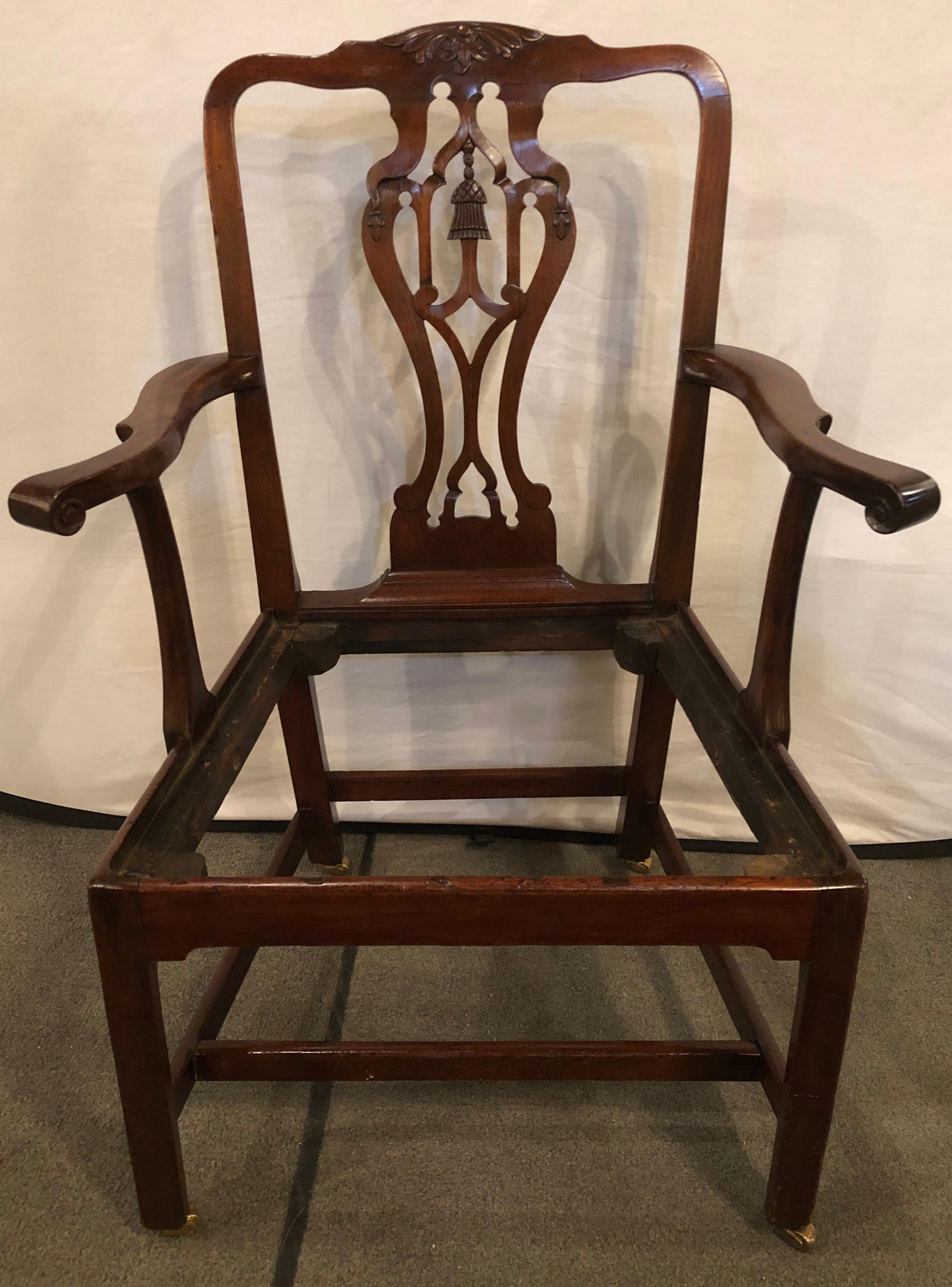 18th Century Georgian Armchair Office Chair on Casters 3