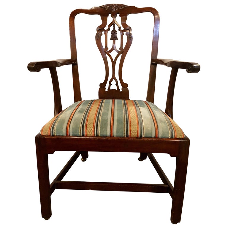 18th Century Georgian Armchair Office Chair on Casters For Sale