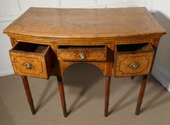 18th Century Georgian Bow Front Inlaid Burr Elm Dresser