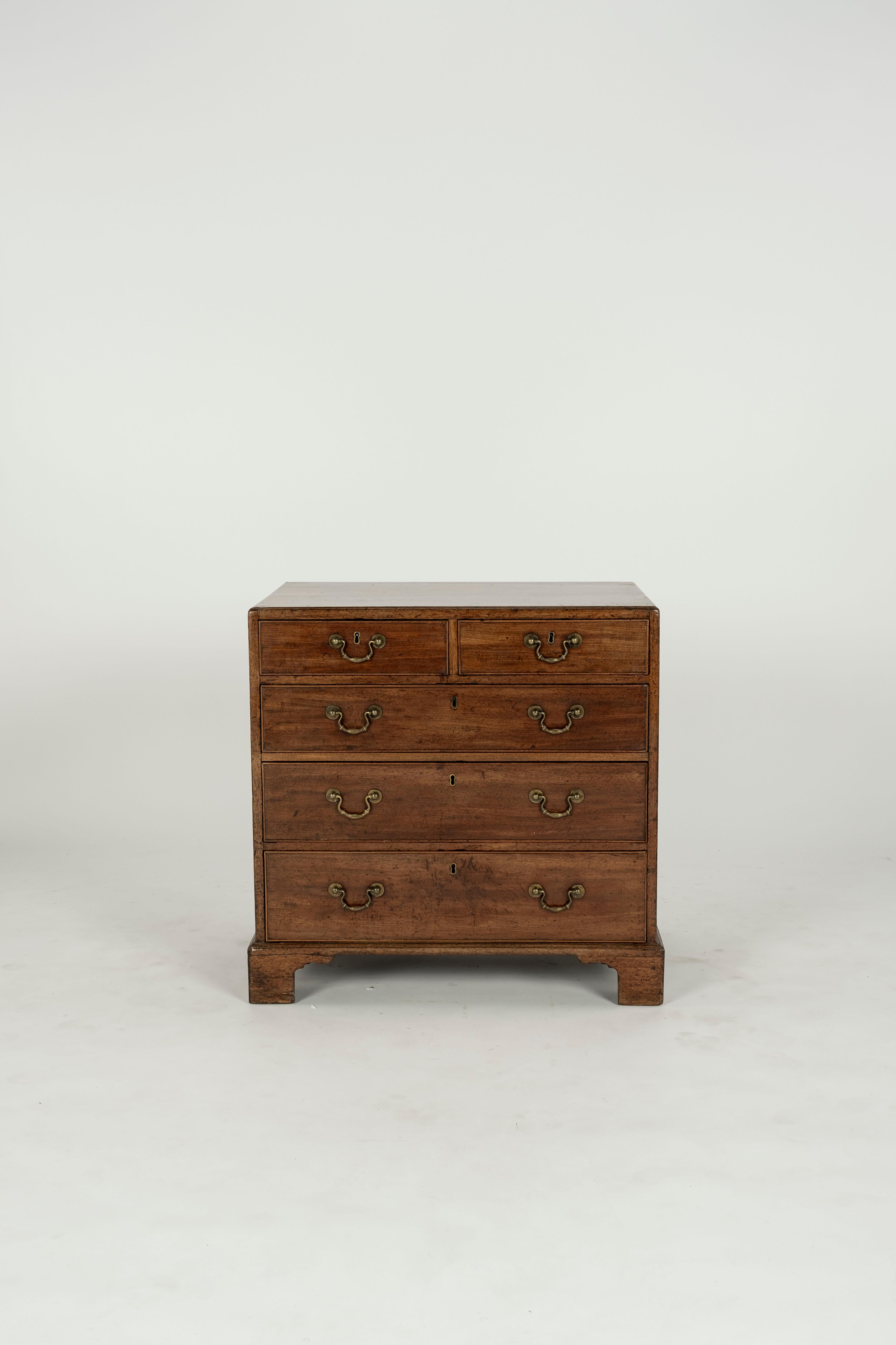 Late 18th c mahogany caddy top chest of drawers circa  1780.  Clean Lines.