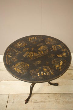 18th Century Georgian Chinoiserie Tilt Top Table