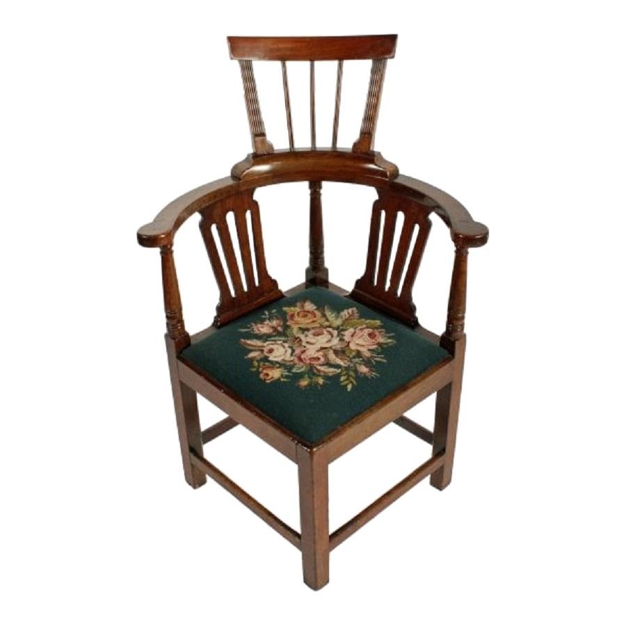 18th Century Georgian Corner Arm Chair For Sale