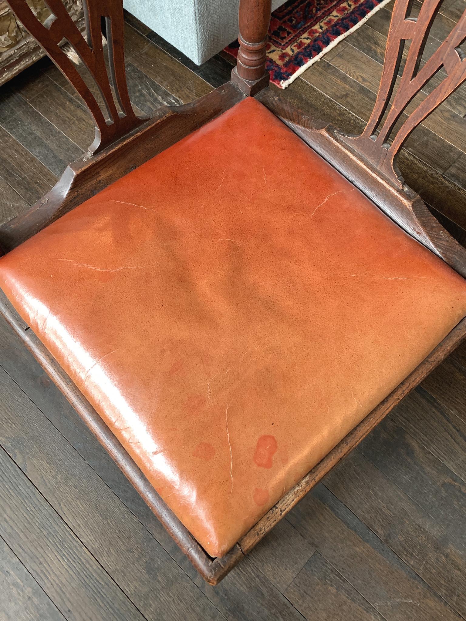 Leather 18th Century Georgian Corner Chair