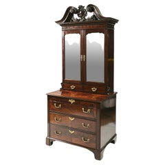Siglo XVIII Georgiano Cubano Caoba Llama Estate Cabinet Secretaire