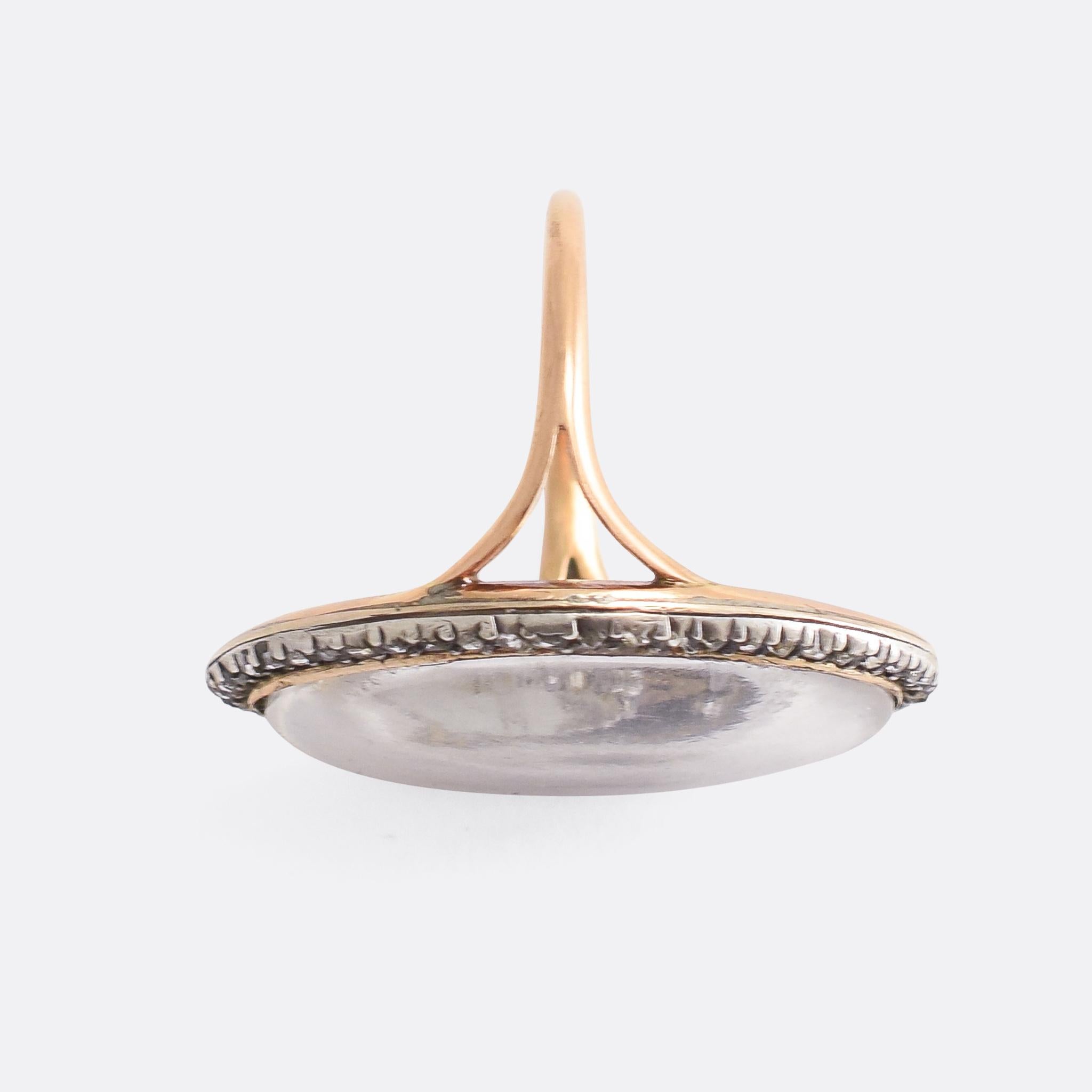 18th Century Georgian Diamond Navette Memorial Ring Pensez A Moi In Good Condition In Sale, Cheshire