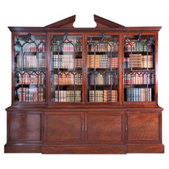 Georgianisches englisches Bücherregal mit 4 Türen aus dem 18. Jahrhundert, Thomas Chippendale zugeschrieben