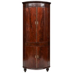 18th Century Georgian Flame Mahogany Corner Cabinet