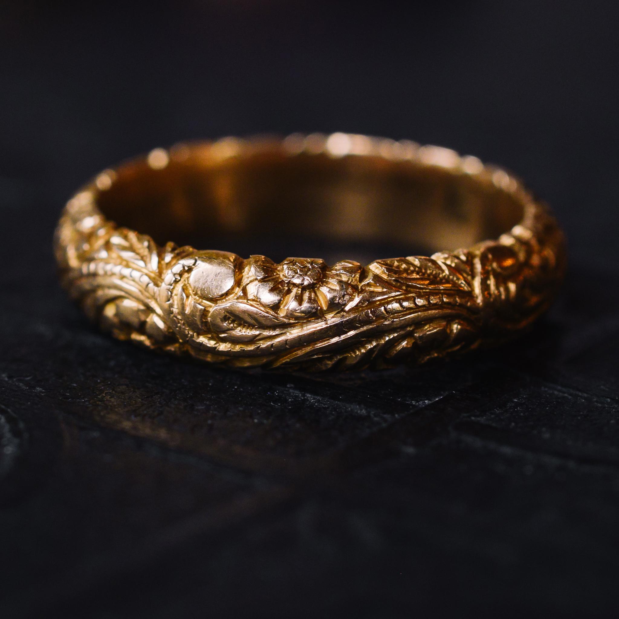 18th Century Georgian Floral Band Ring 1