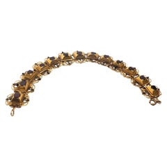 18th Century Georgian Gold Bracelet of Garnets and Black Enamel