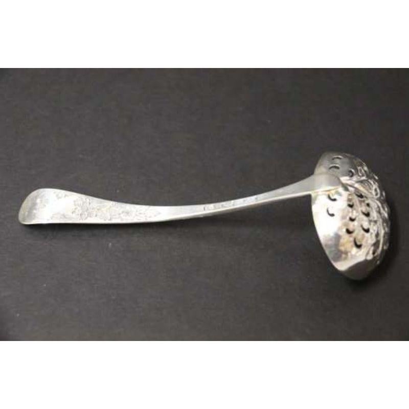 18th Century Georgian Hall Marked Silver Engraved Sugar Spoon, London 1799 -80 For Sale 6
