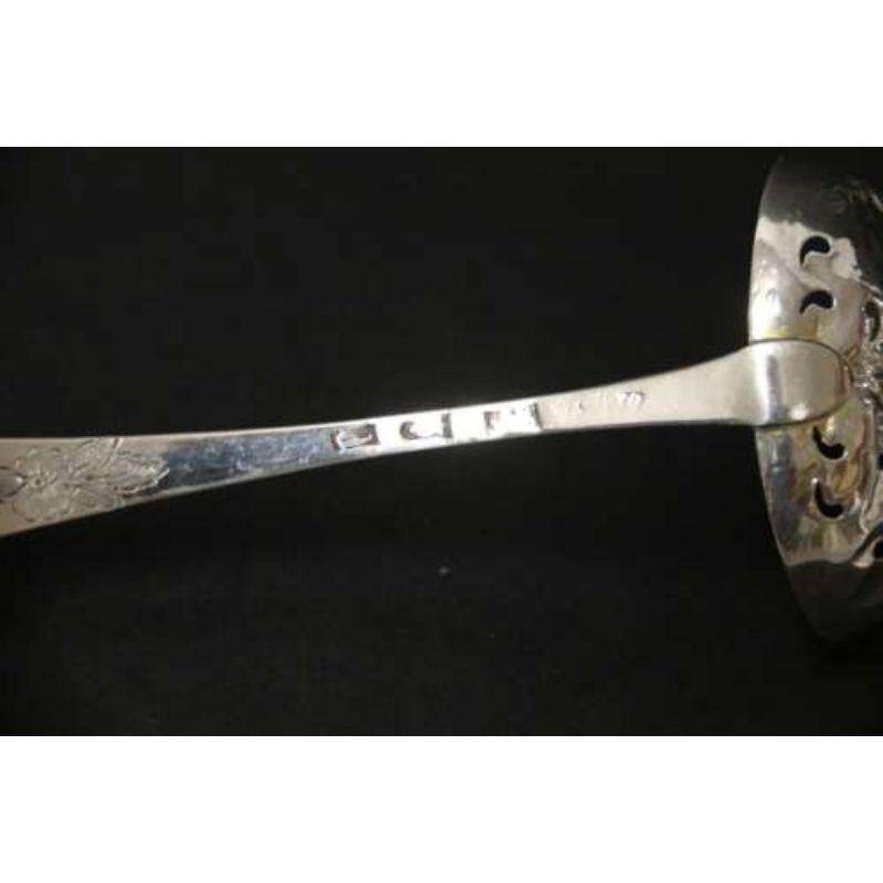 18th Century Georgian Hall Marked Silver Engraved Sugar Spoon, London 1799 -80 For Sale 8