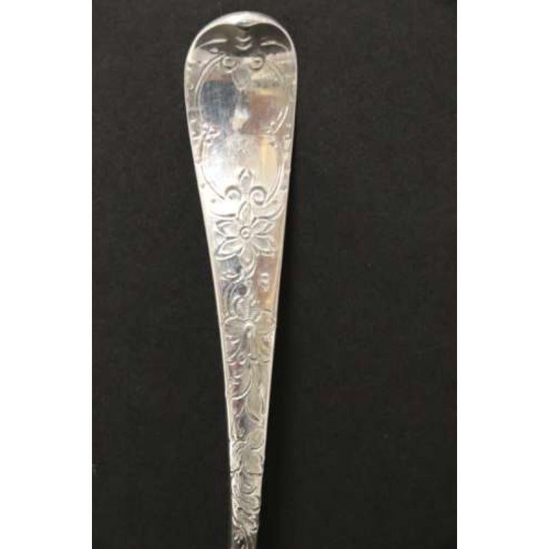 English 18th Century Georgian Hall Marked Silver Engraved Sugar Spoon, London 1799 -80 For Sale