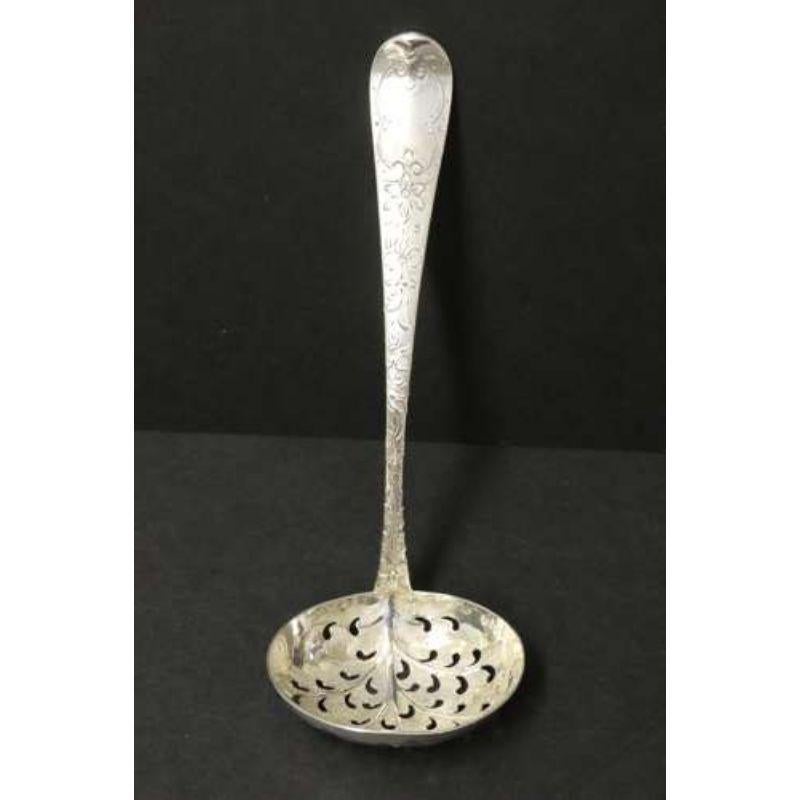 18th Century and Earlier 18th Century Georgian Hall Marked Silver Engraved Sugar Spoon, London 1799 -80 For Sale