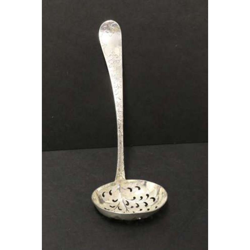 18th Century Georgian Hall Marked Silver Engraved Sugar Spoon, London 1799 -80 For Sale 1