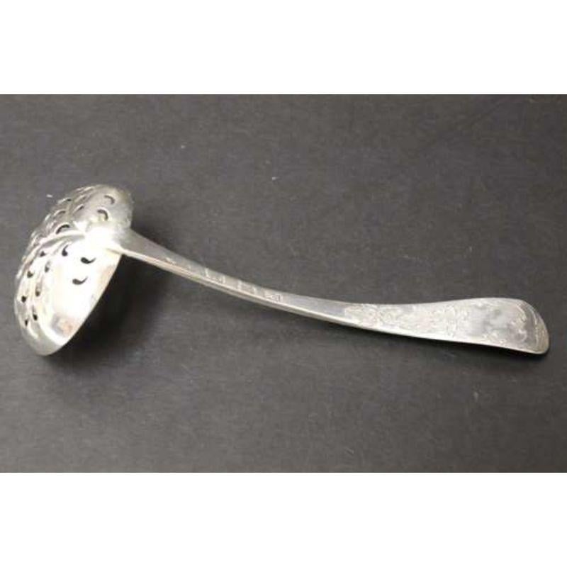 18th Century Georgian Hall Marked Silver Engraved Sugar Spoon, London 1799 -80 For Sale 4