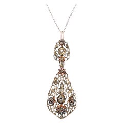 18th Century Georgian Iberian Diamond Pendant Necklace