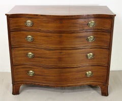 18th Century Georgian Inlaid Mahogany Serpentine Fronted Chest of Drawers