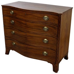 18th Century Georgian Inlaid Mahogany Serpentine Fronted Chest of Drawers