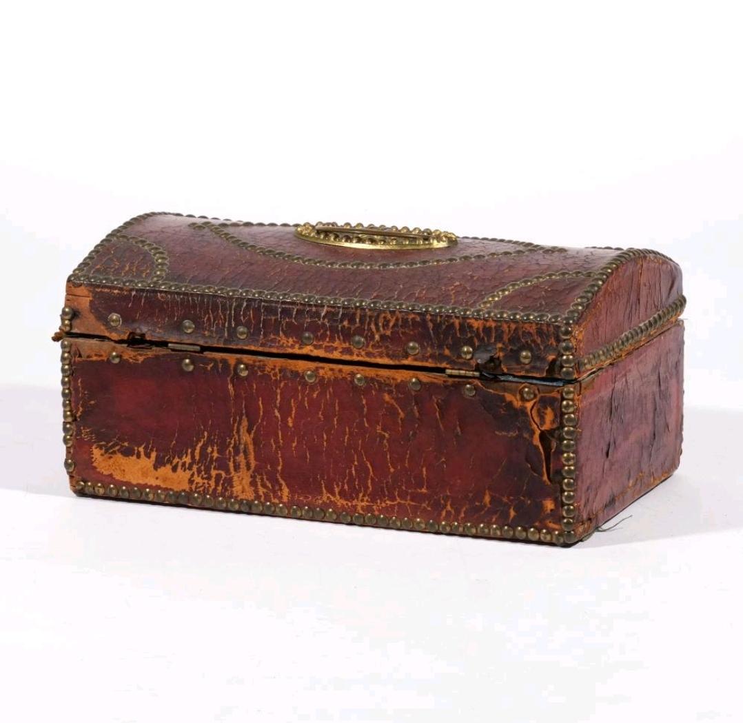 Hand-Crafted 18th Century Georgian Leather Box