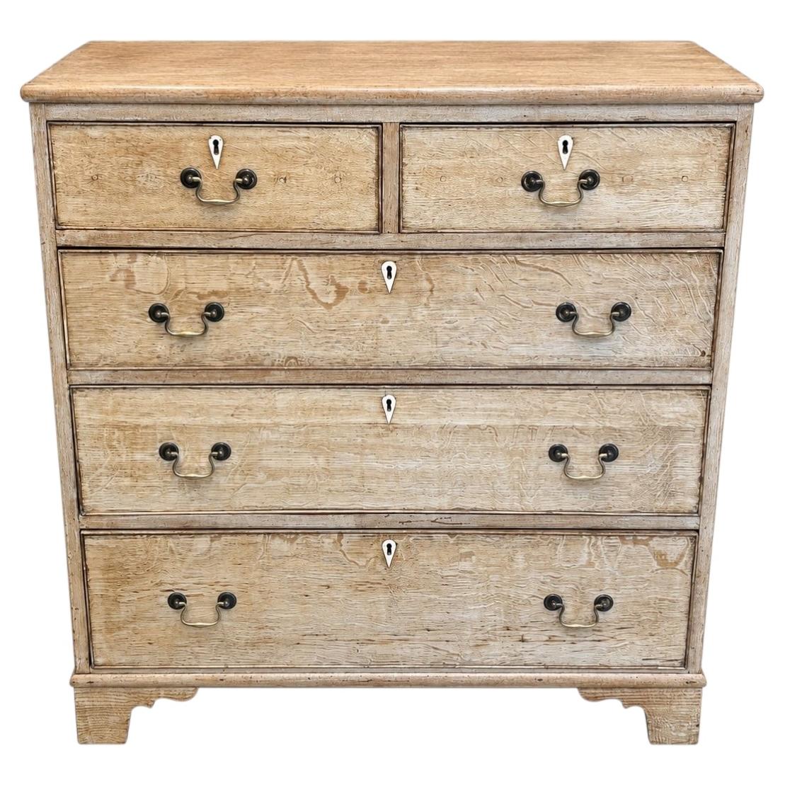 18th Century Georgian Lightened Mahogany Chest of Drawers