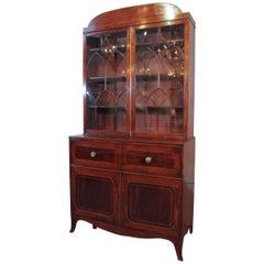 18th Century Georgian Mahogany and Satinwood Secretaire