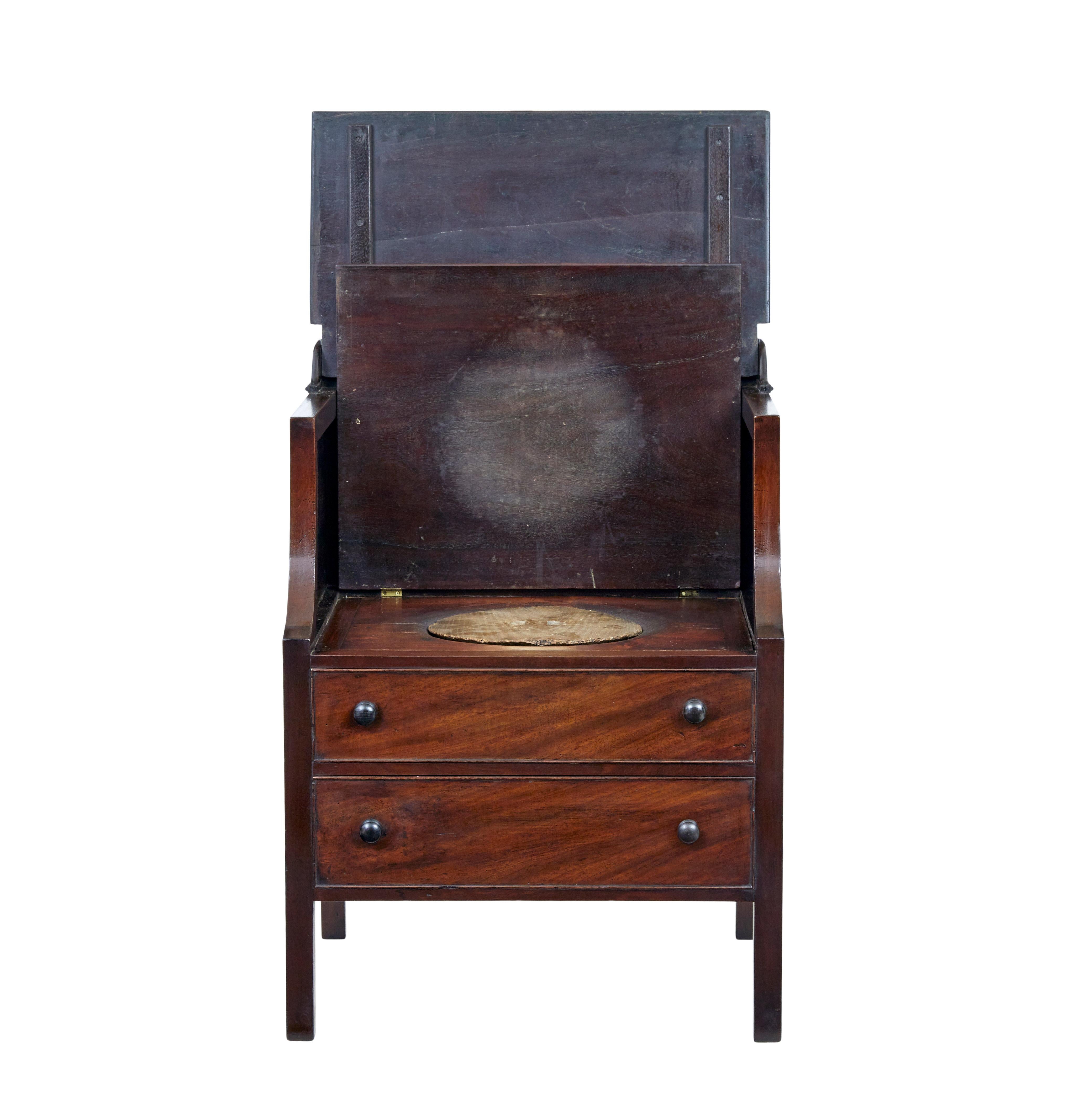 English 18th century Georgian mahogany bedside commode