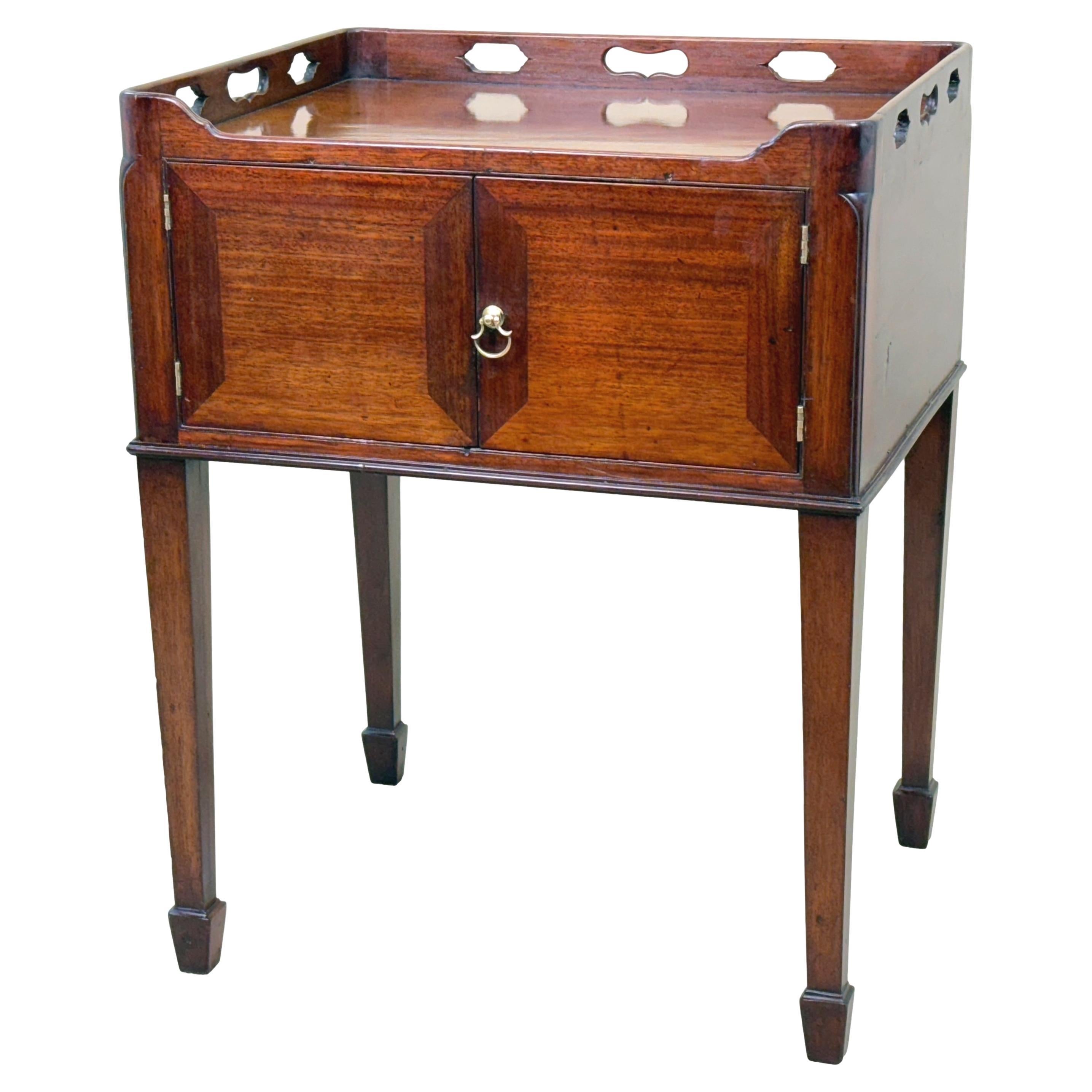18th Century Georgian Mahogany Bedside Night Table