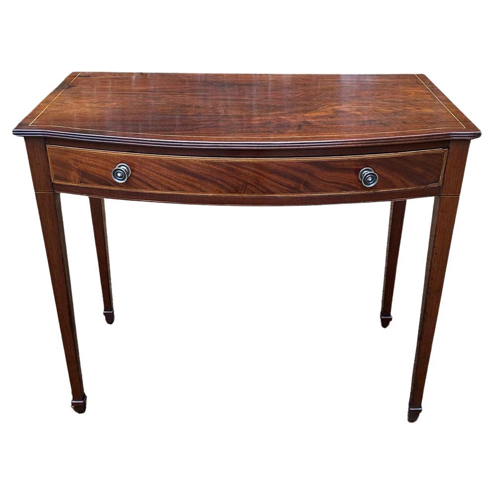 18th Century Georgian Mahogany Bow-Fronted Inlaid Side Table