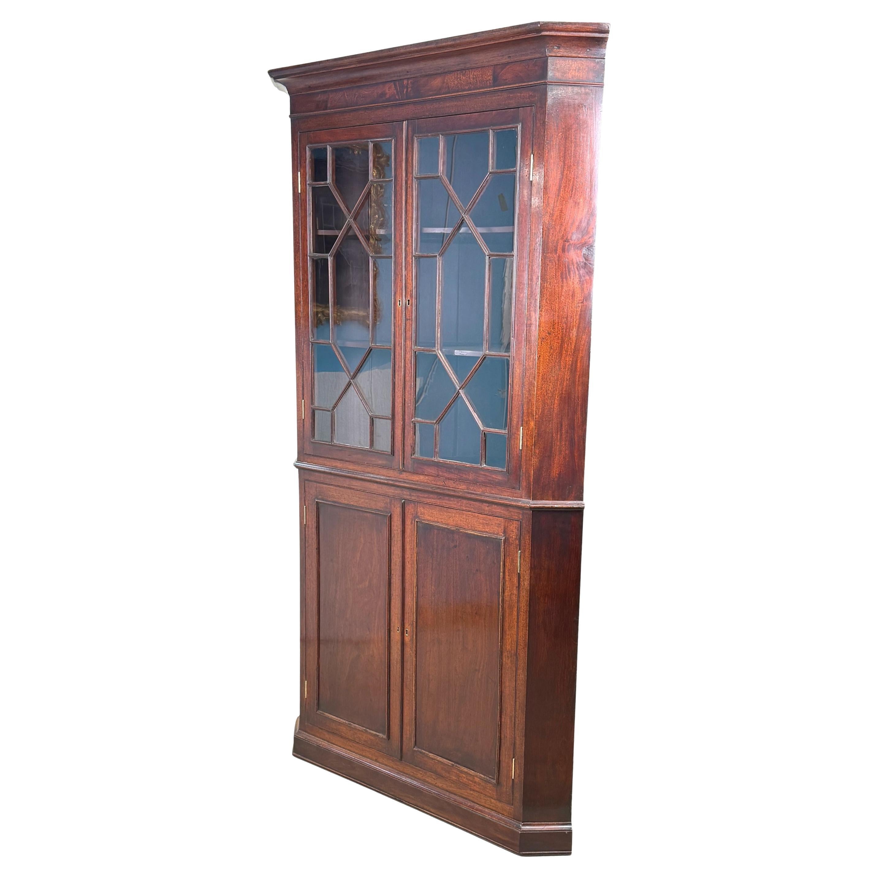 18th Century Georgian Mahogany Double Corner Cabinet