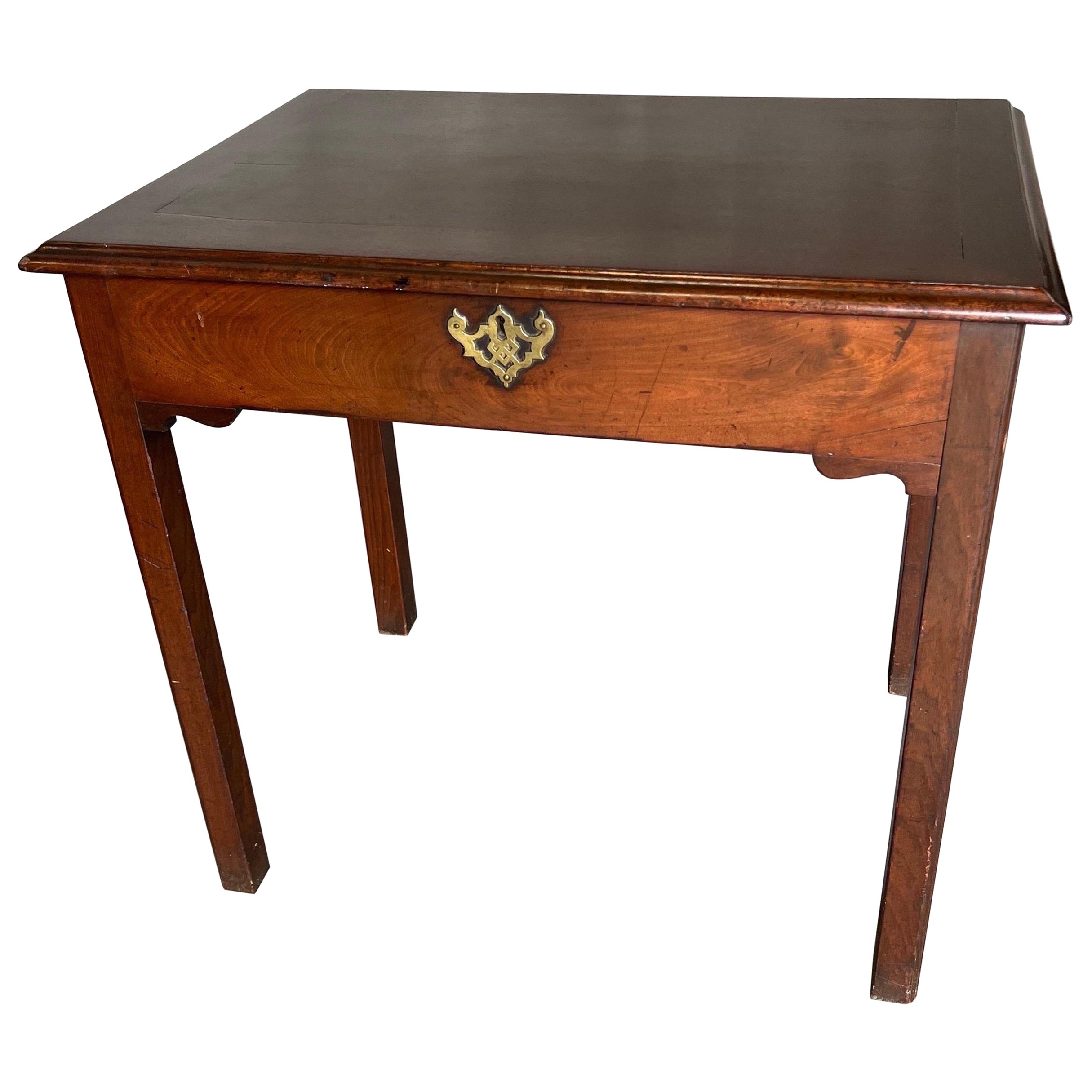 Coiffeuse en acajou géorgien du XVIIIe siècle avec plateau élévateur et miroir Slide
