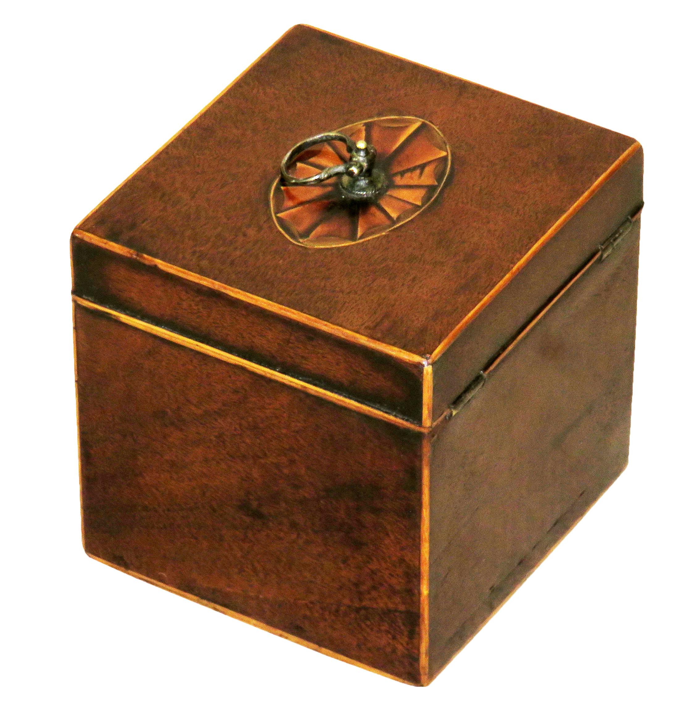 18th Century Georgian Mahogany English Square Tea Caddy 2