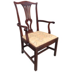 18th Century Georgian Mahogany High Back Armchair