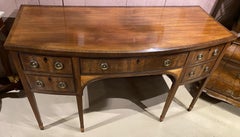 18th Century Georgian Mahogany Inlaid Bow Front Sideboard of Great Proportions