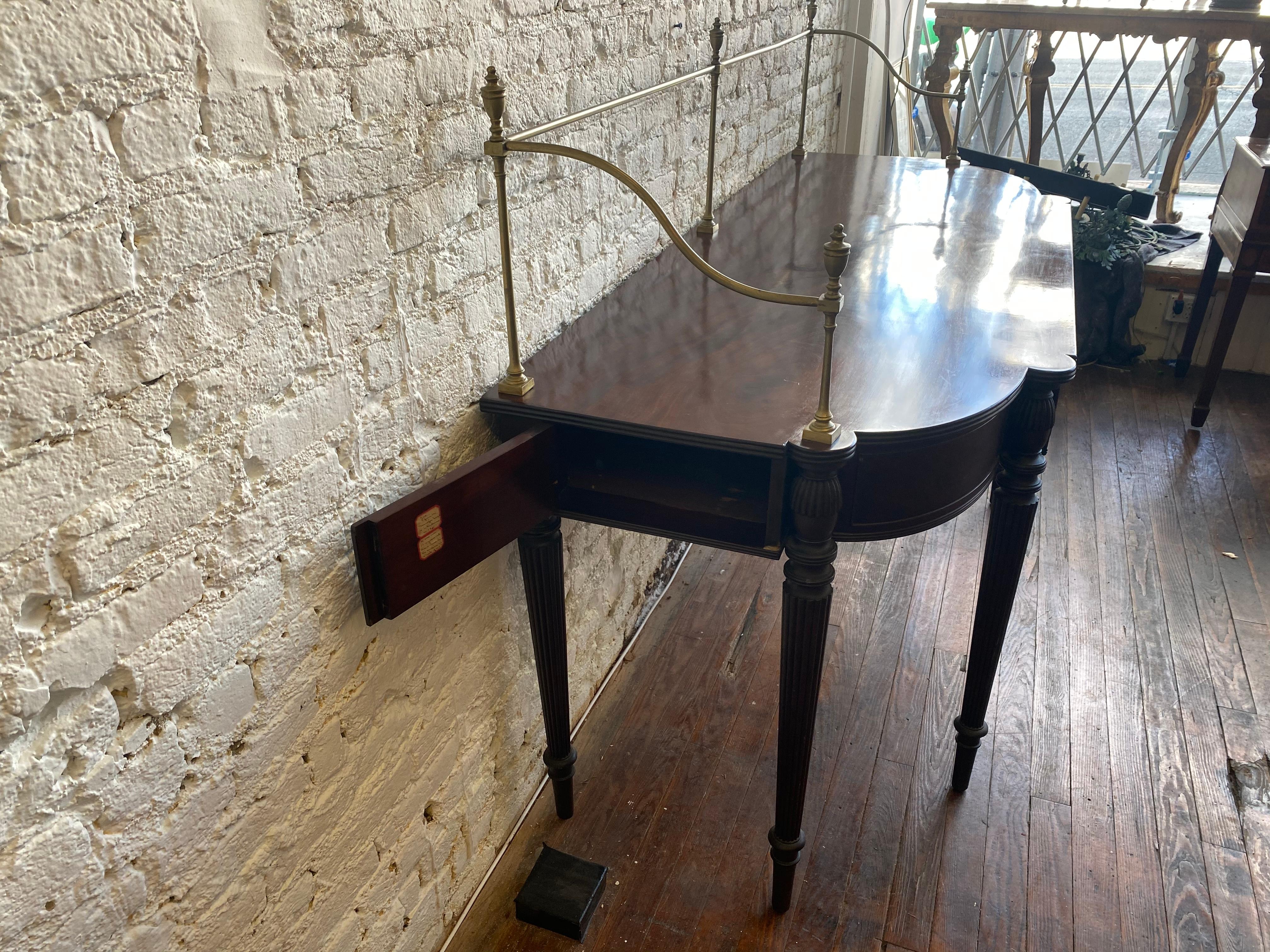 18th Century and Earlier 18th Century Georgian Mahogany Sideboard with Brass Rail