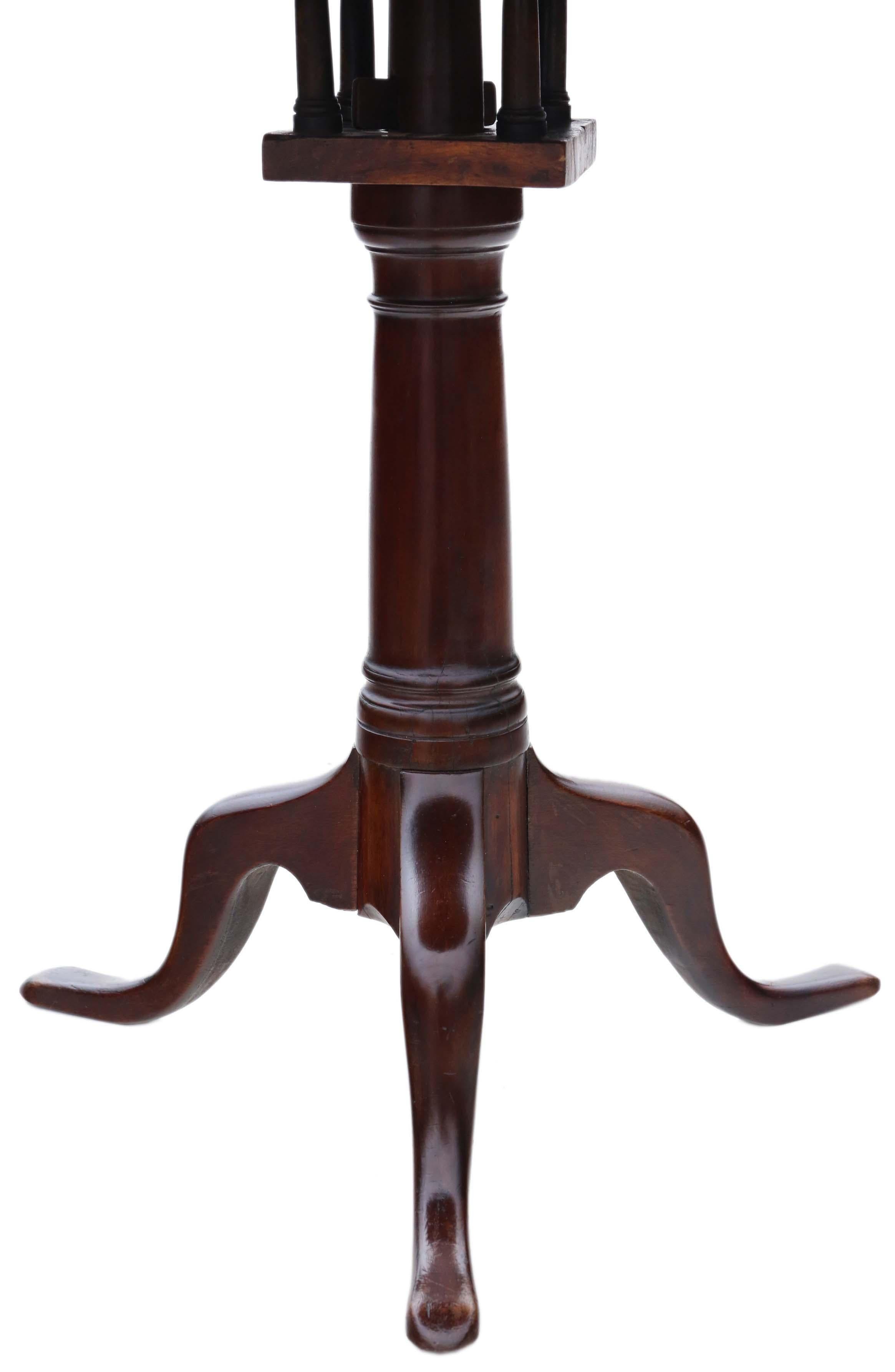 English 18th Century Georgian Mahogany Tilt-Top Birdcage Supper Table for Side Wine For Sale