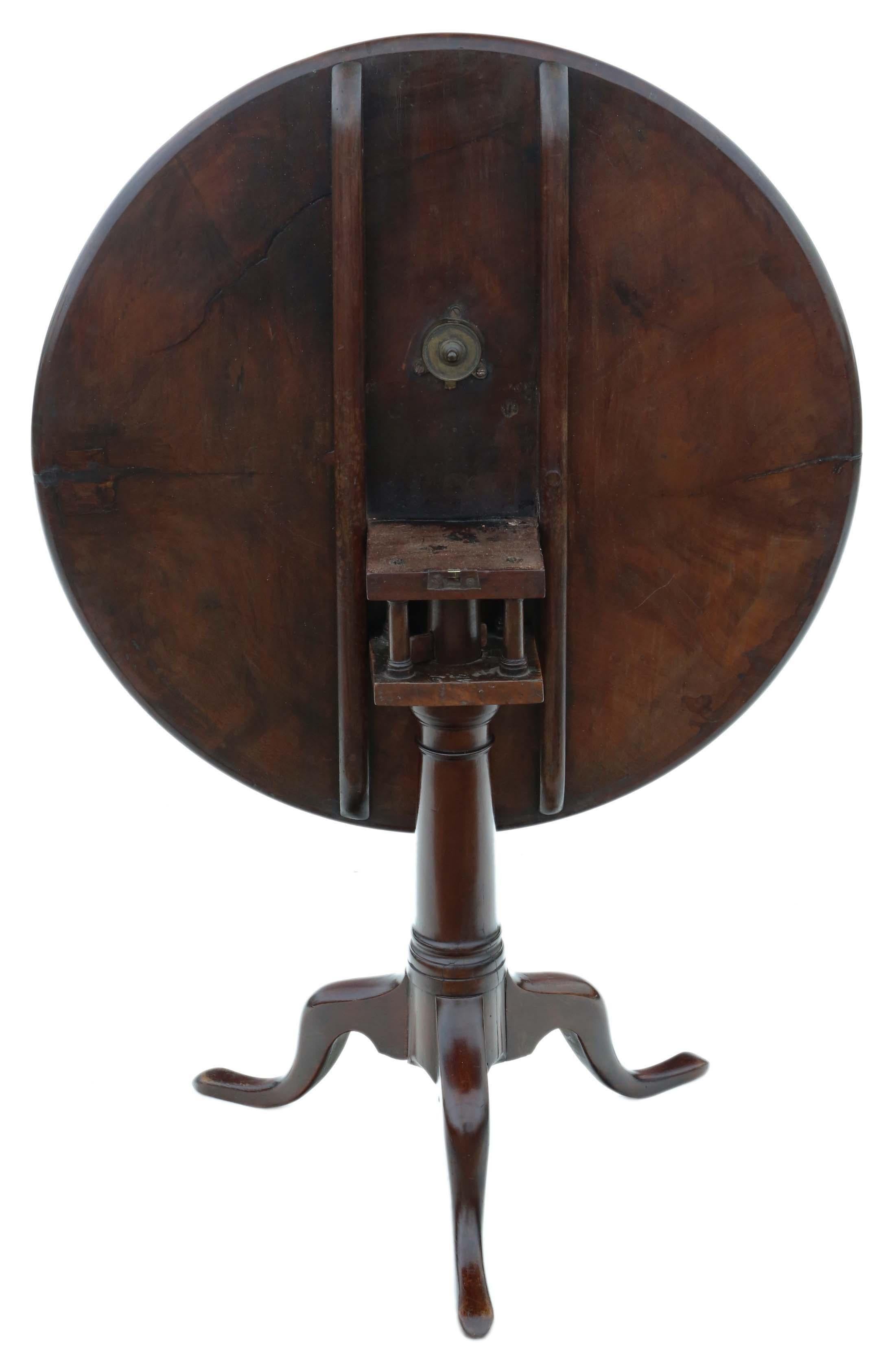 18th Century Georgian Mahogany Tilt-Top Birdcage Supper Table for Side Wine In Good Condition For Sale In Wisbech, Cambridgeshire