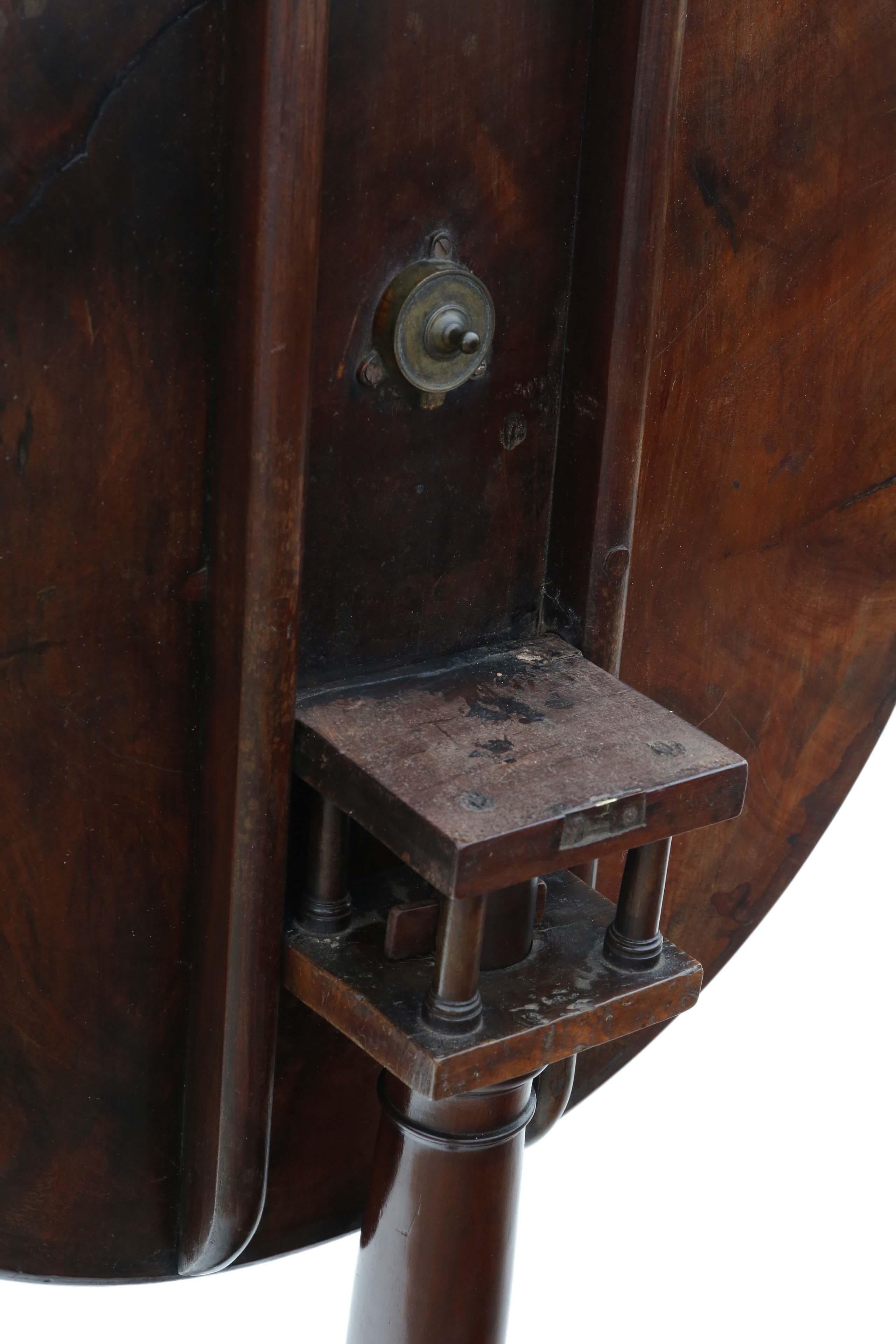 18th Century Georgian Mahogany Tilt-Top Birdcage Supper Table for Side Wine For Sale 1